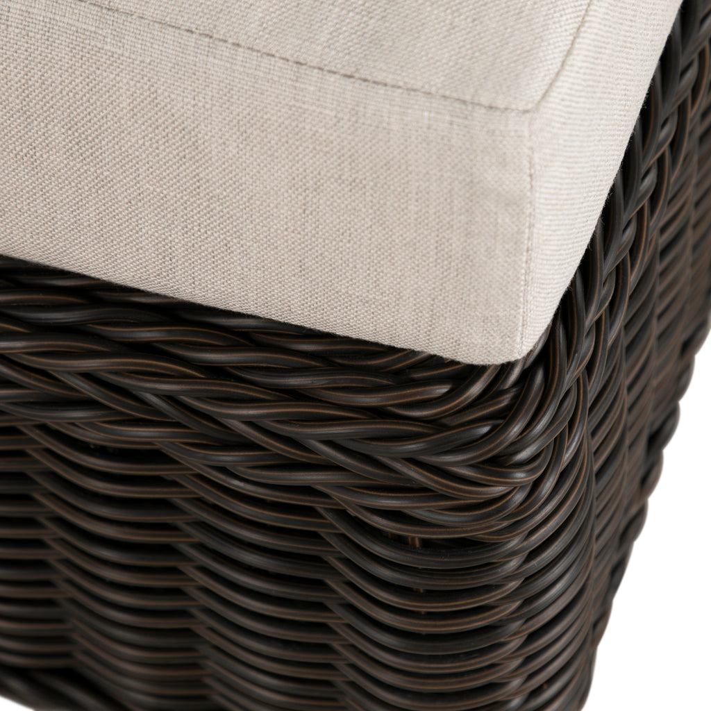 Rustic N-Dura Resin Wicker Outdoor Woven Ottoman