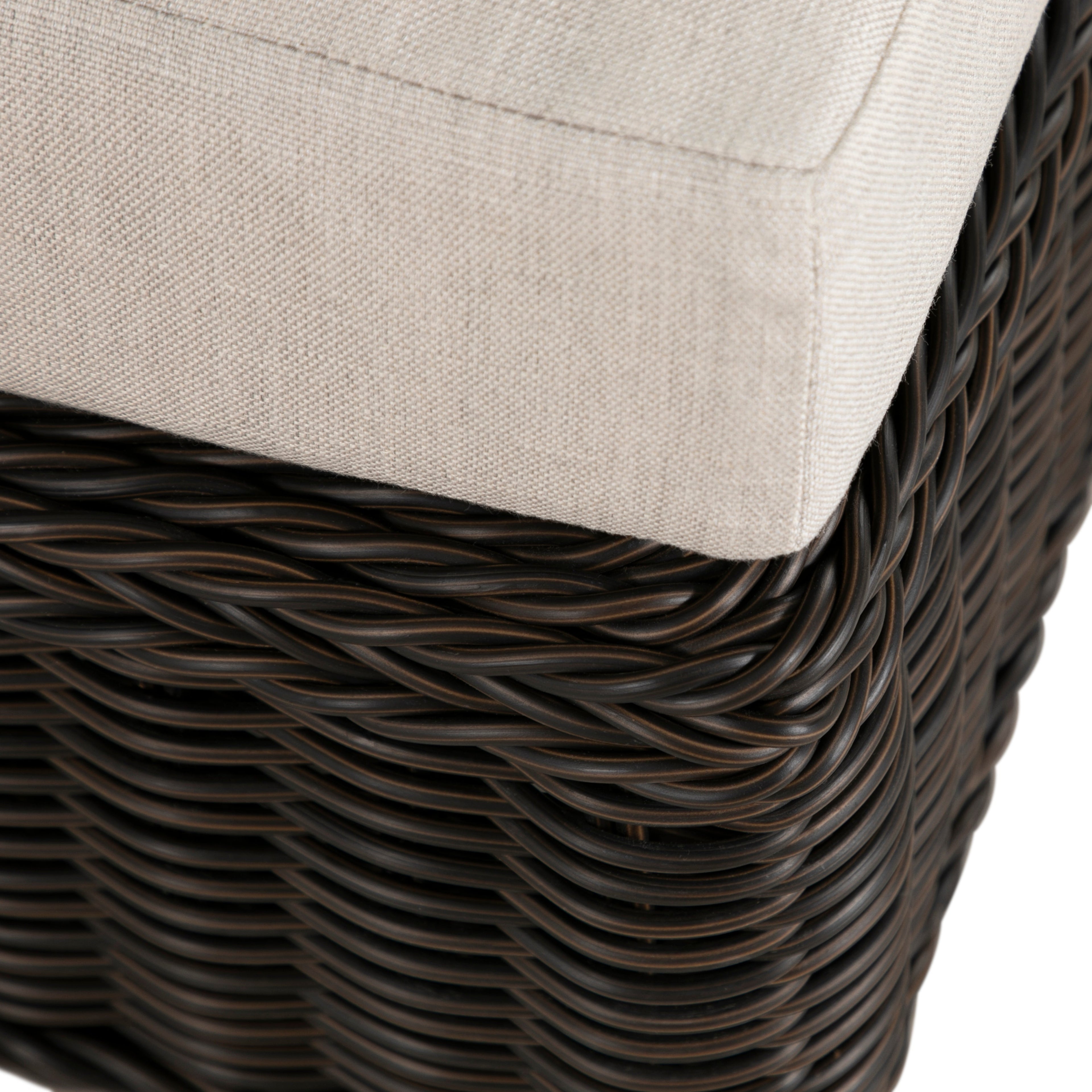 Rustic N-Dura Resin Wicker Outdoor Woven Ottoman