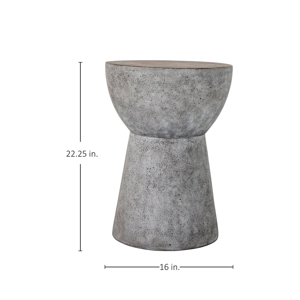 Ibis Cast Stone Round Outdoor Pedestal End Table