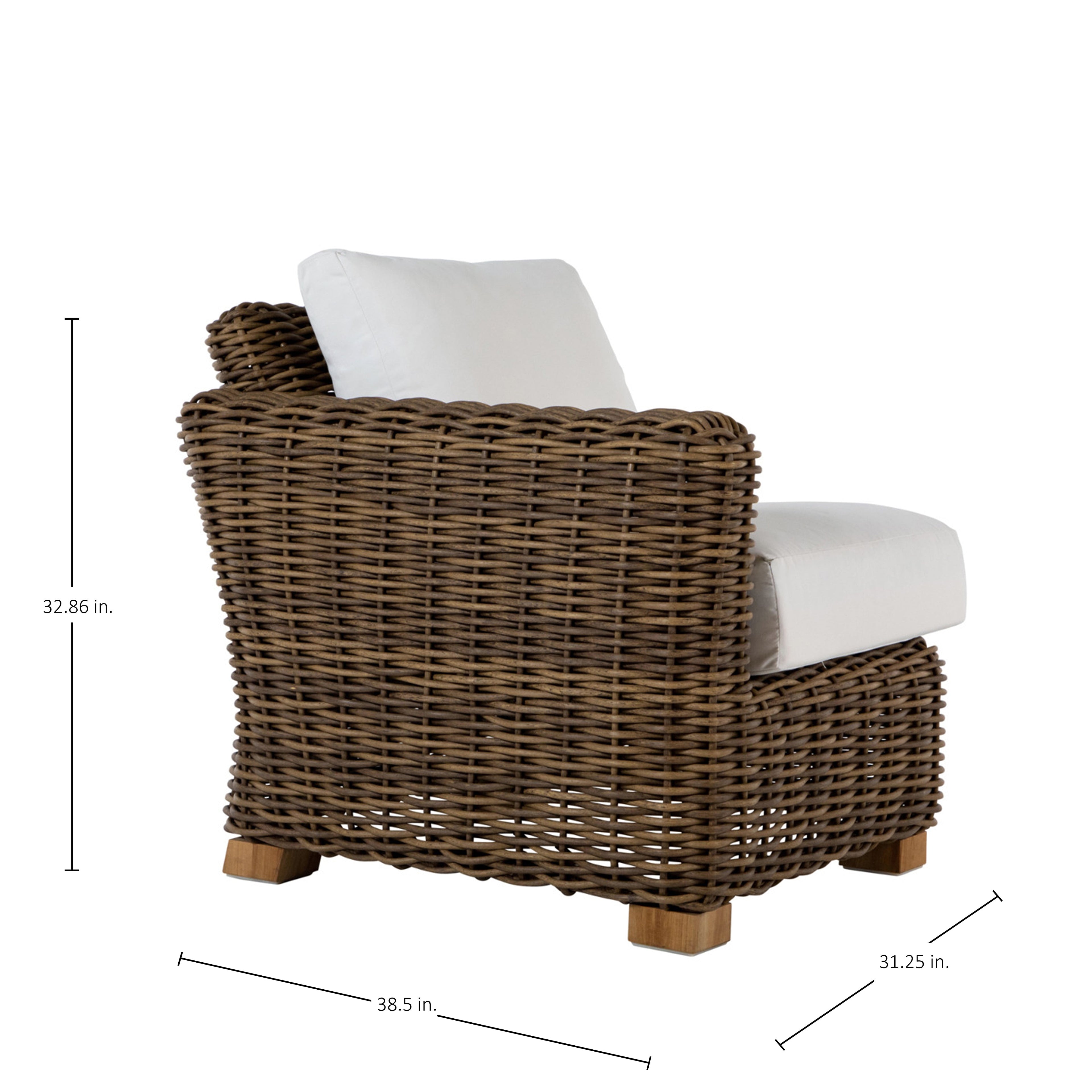 Montauk Wicker Right Arm Facing Lounge Chair