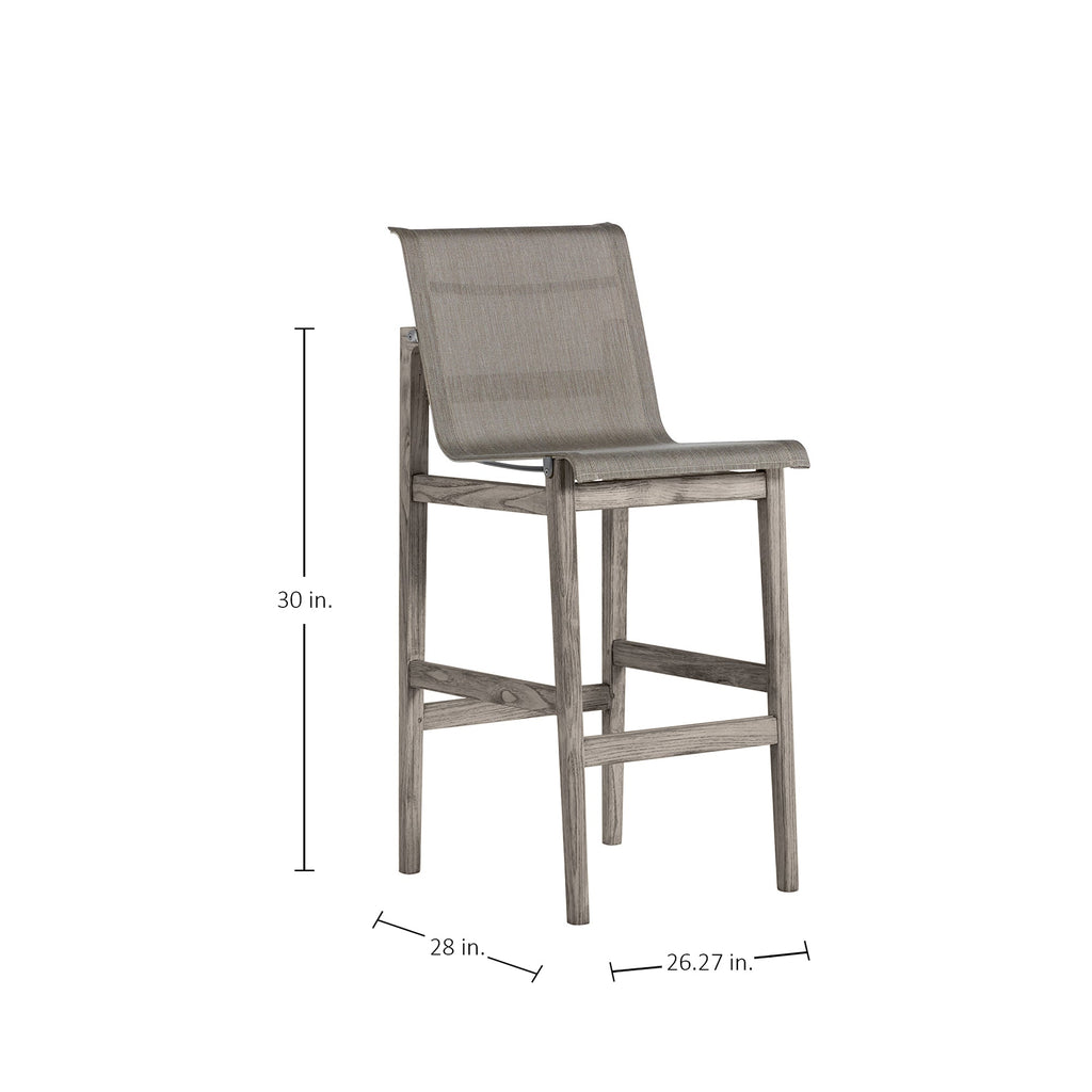 Coast Teak Sling Outdoor Bar Stool