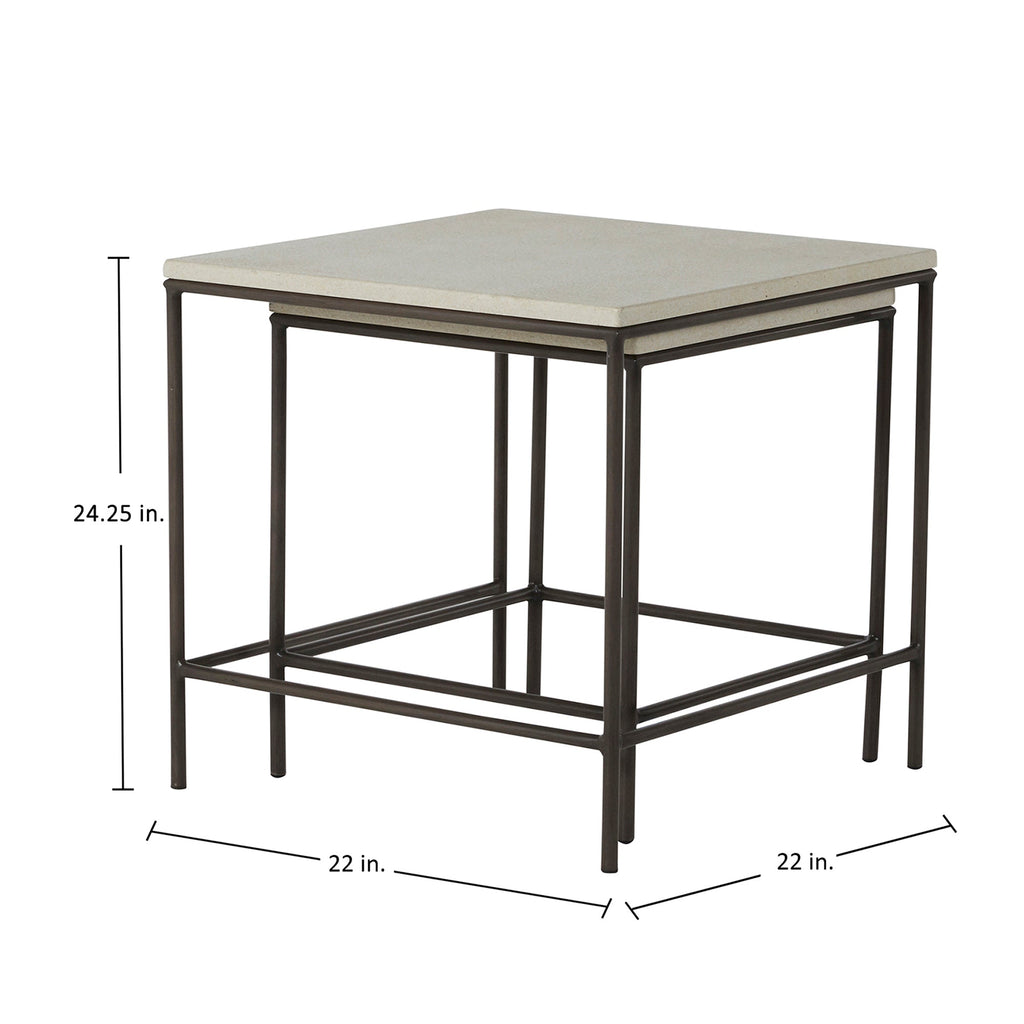 Abby Wrought Iron Square Outdoor Stacking Table