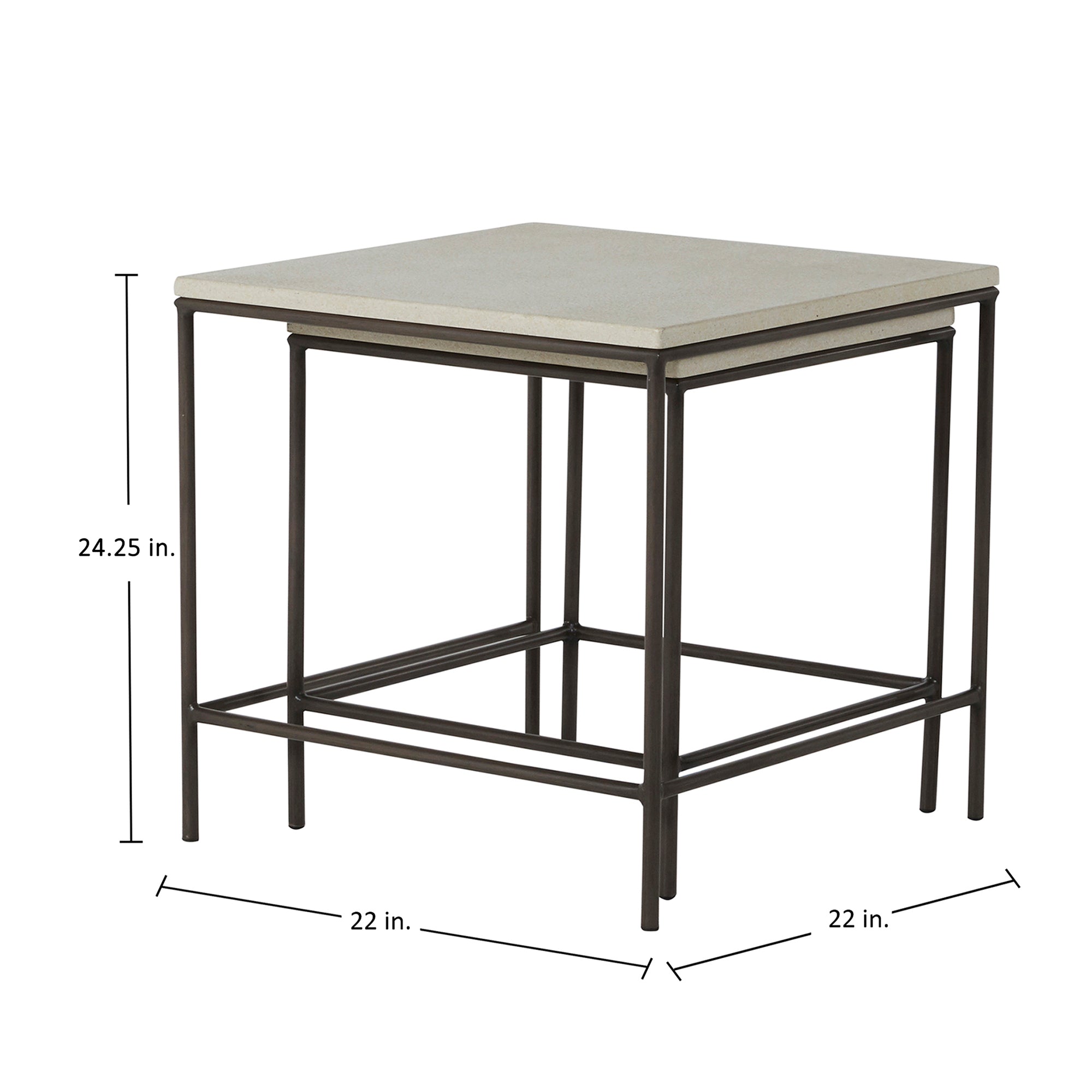 Abby Wrought Iron Square Outdoor Stacking Table