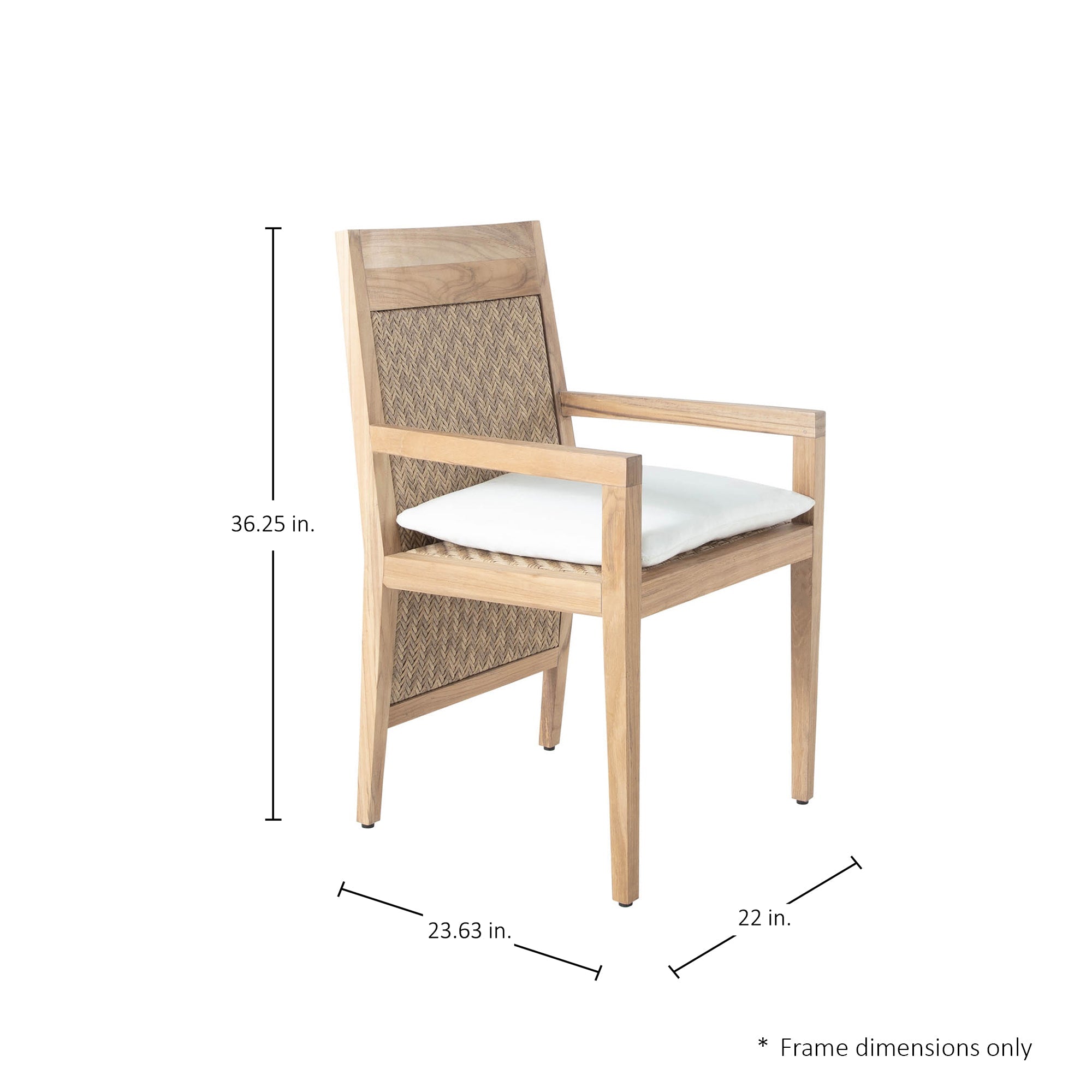 Savannah Resin Wicker Outdoor Teak Arm Chair