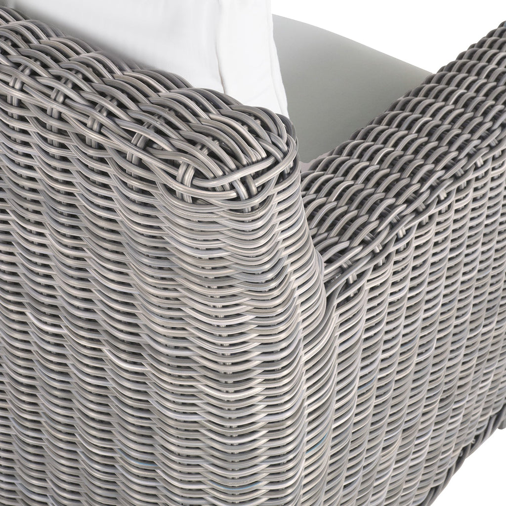 Rustic Woven Resin Wicker Outdoor Lounge Chair