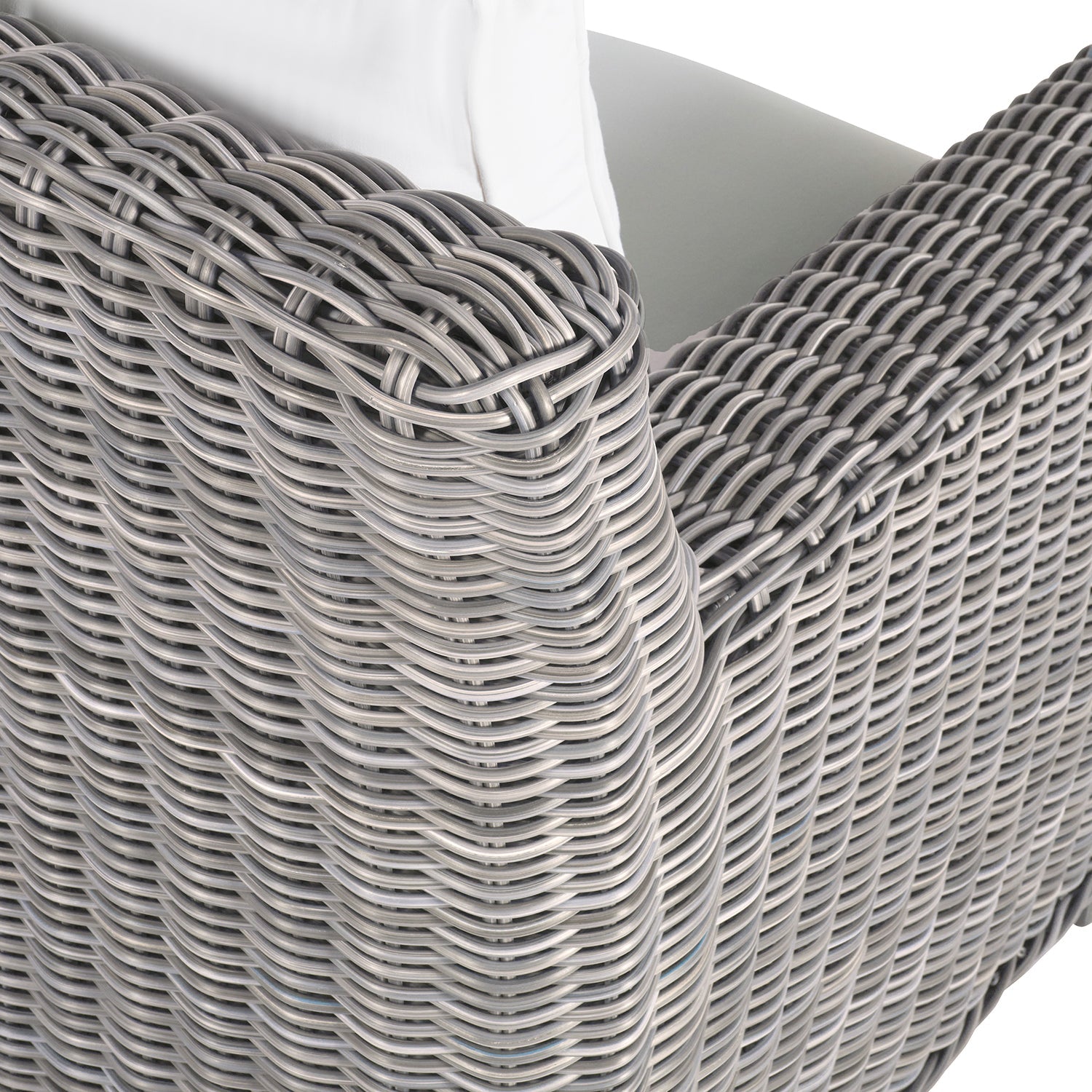 Rustic Woven Resin Wicker Outdoor Lounge Chair