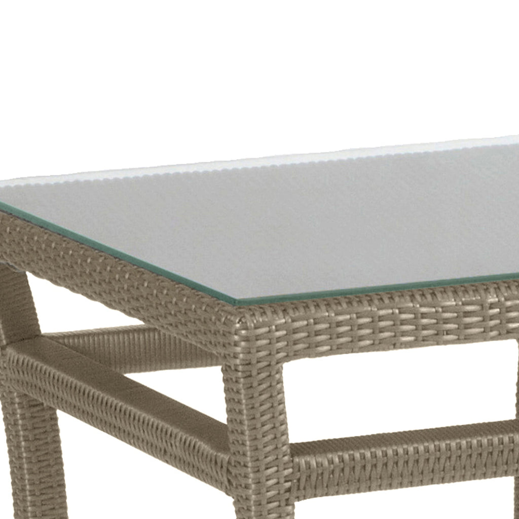 Club Woven Wicker 20" Square Outdoor End Table