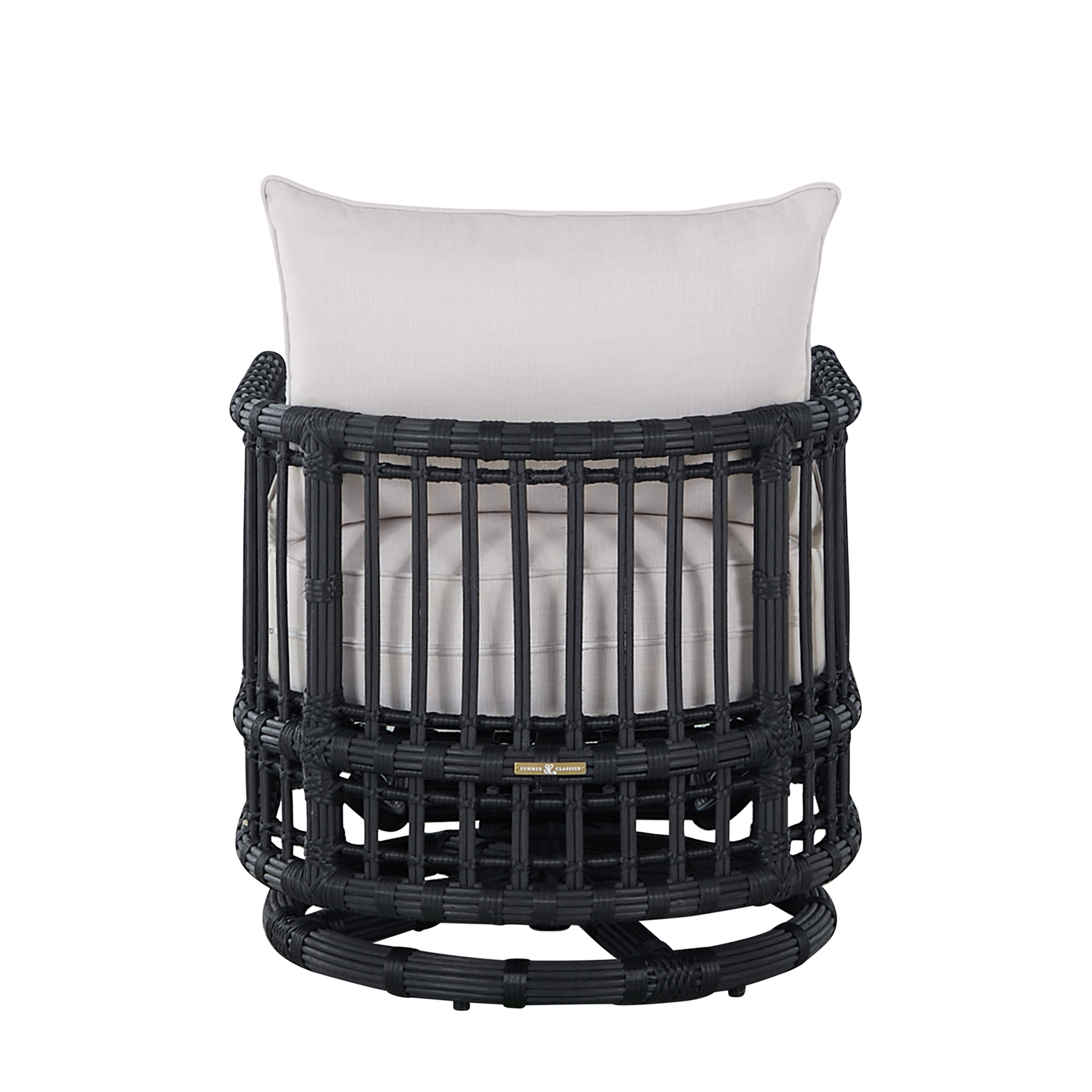 Newport Wicker Woven Outdoor Barrel Swivel Chair
