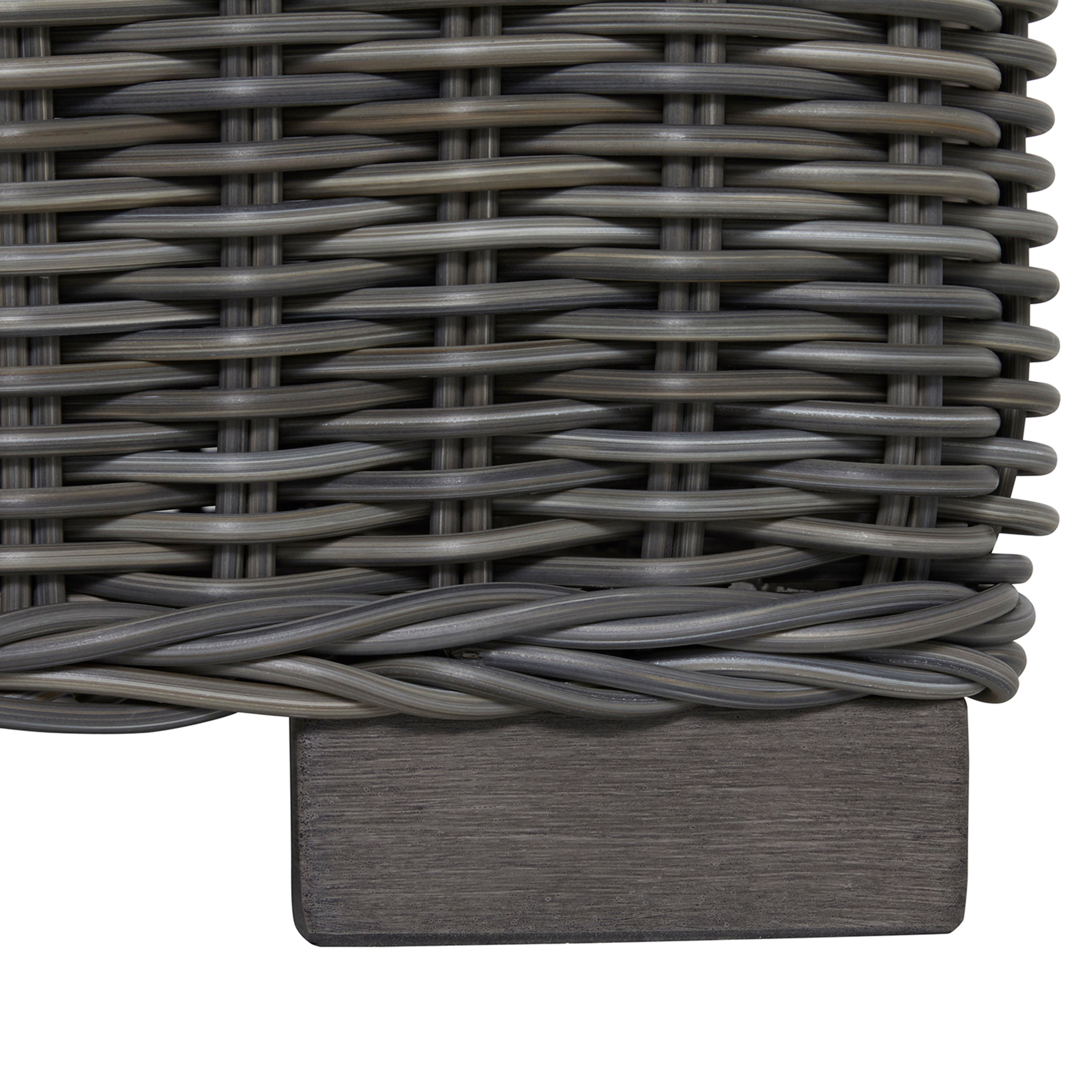 Rustic Wicker Outdoor Armless Chaise Lounge