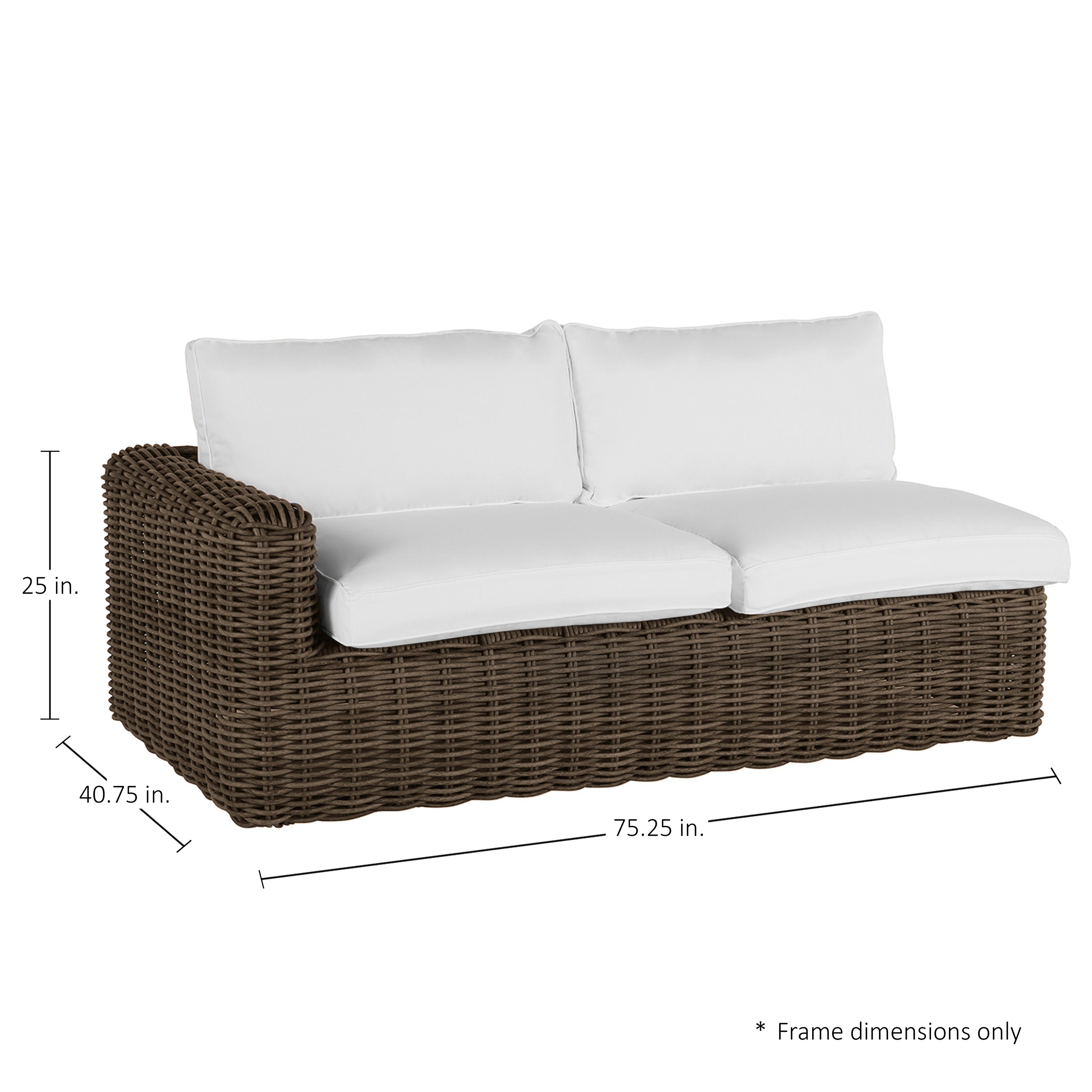 Montecito Resin Wicker Left Arm Facing Loveseat