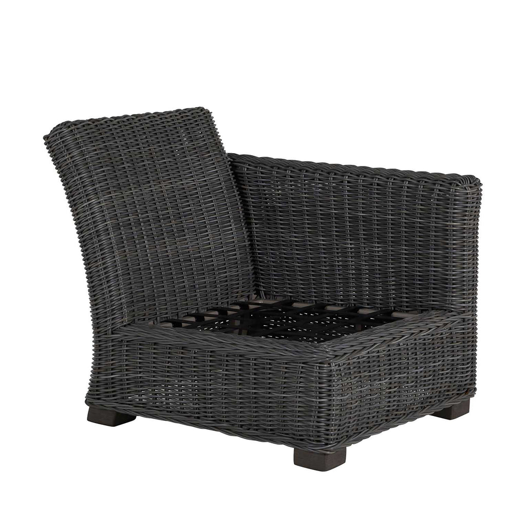 Rustic Resin Wicker Outdoor RAF Sectional Sofa