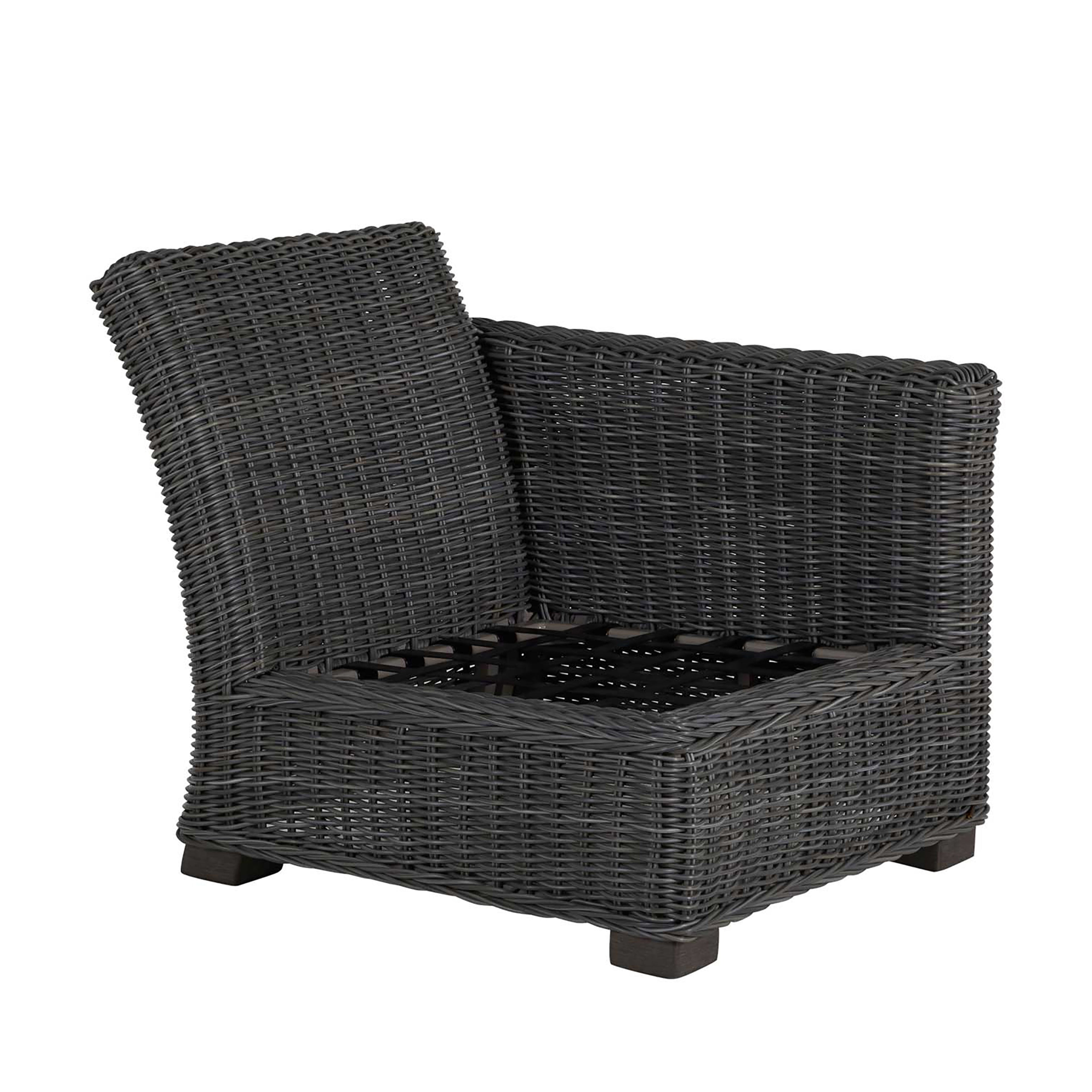 Rustic Resin Wicker Outdoor RAF Sectional Sofa