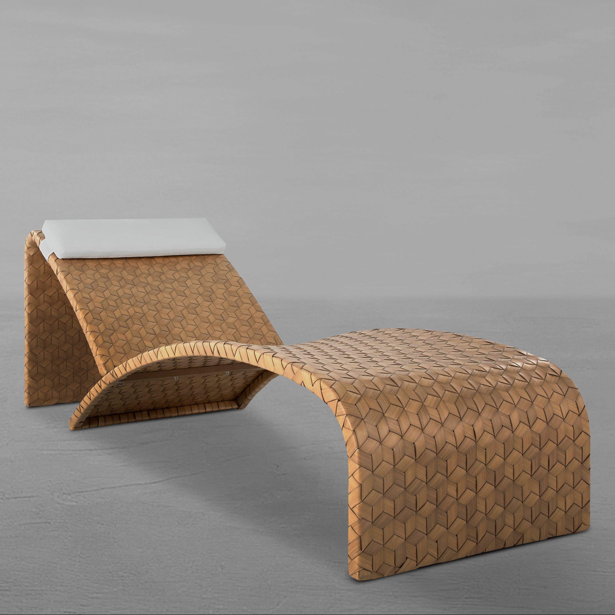 Venice Wicker Outdoor Armless Chaise Lounge
