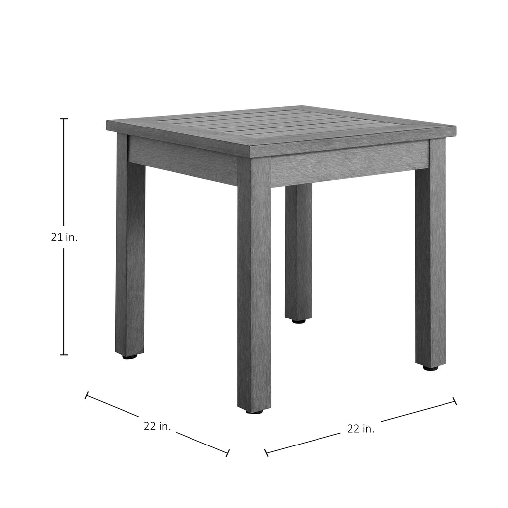 Portside Resin Square Outdoor Four Leg Side Table