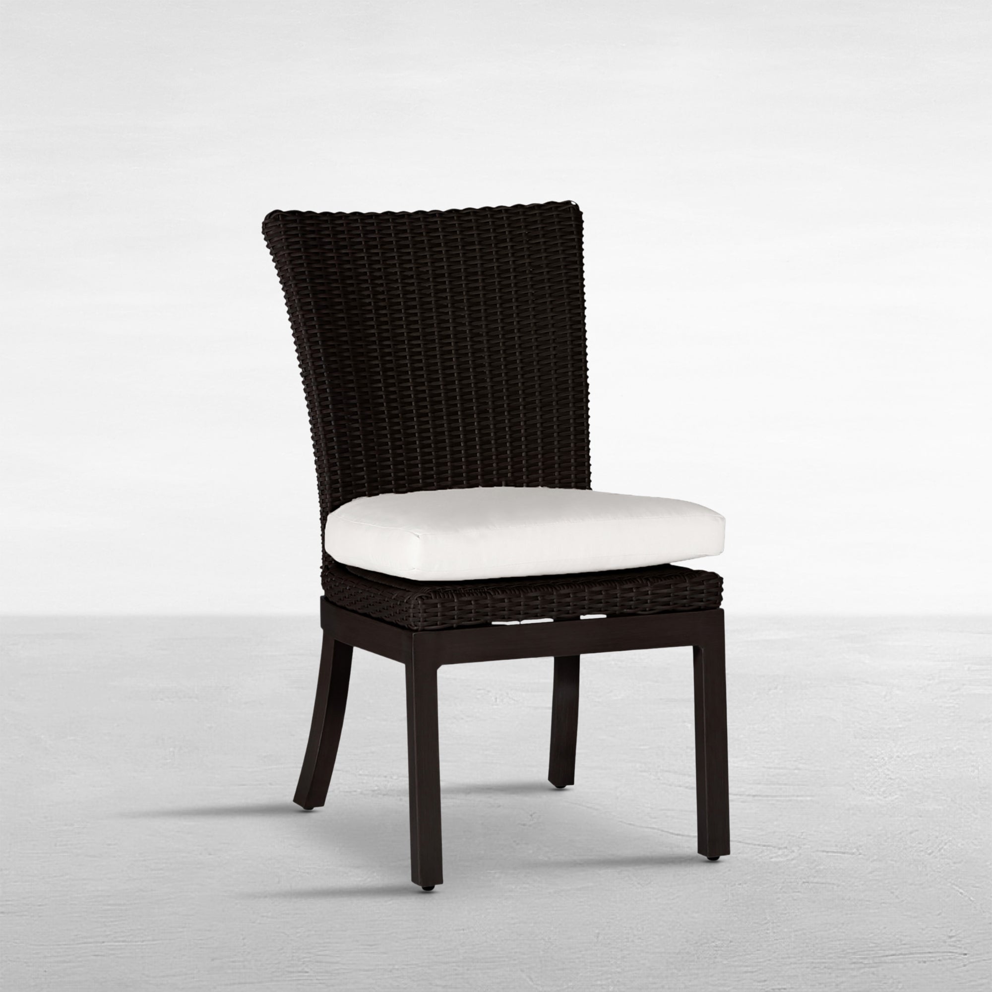 Rustic Woven Resin Wicker Outdoor Side Chair