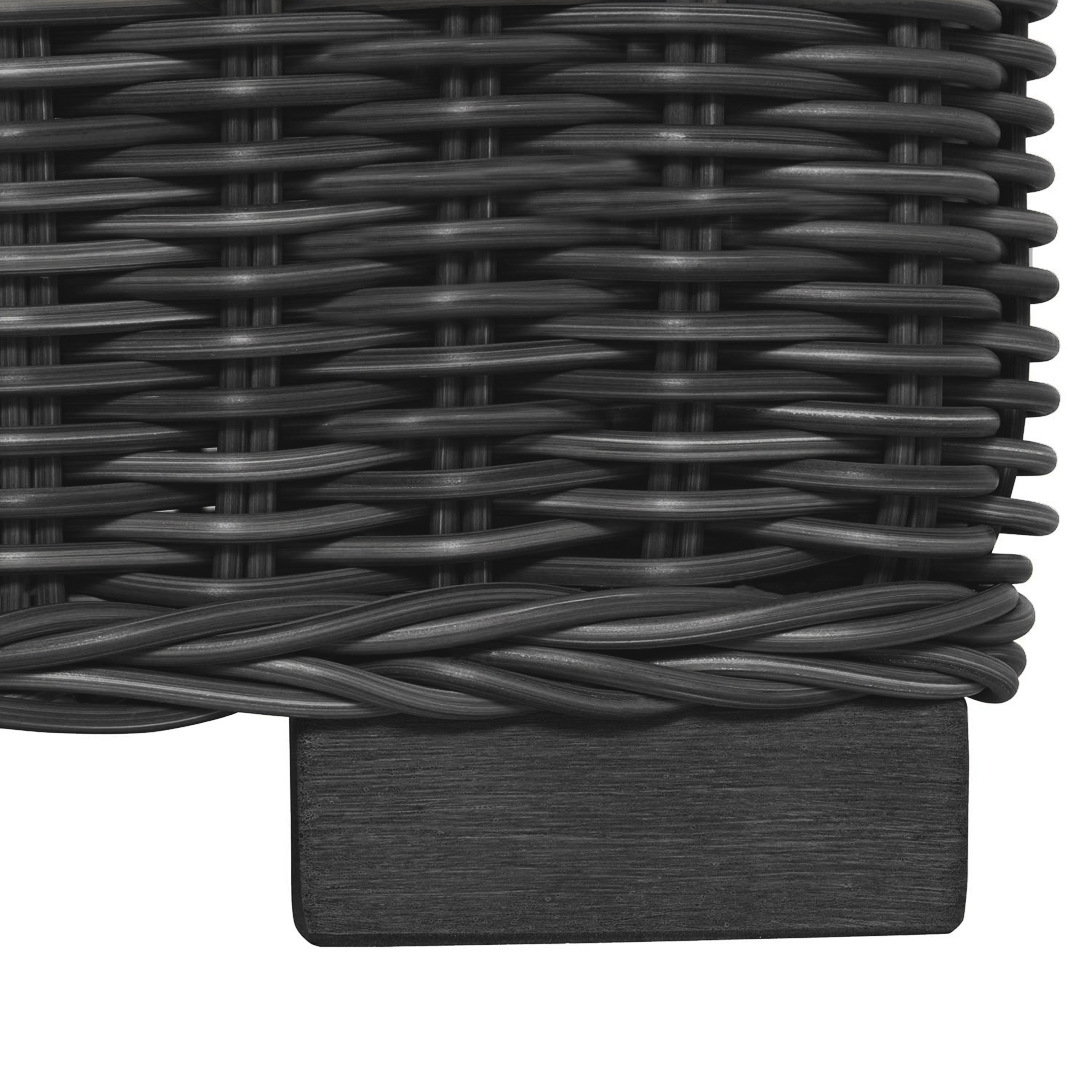 Rustic N-Dura Resin Wicker Outdoor Woven Ottoman