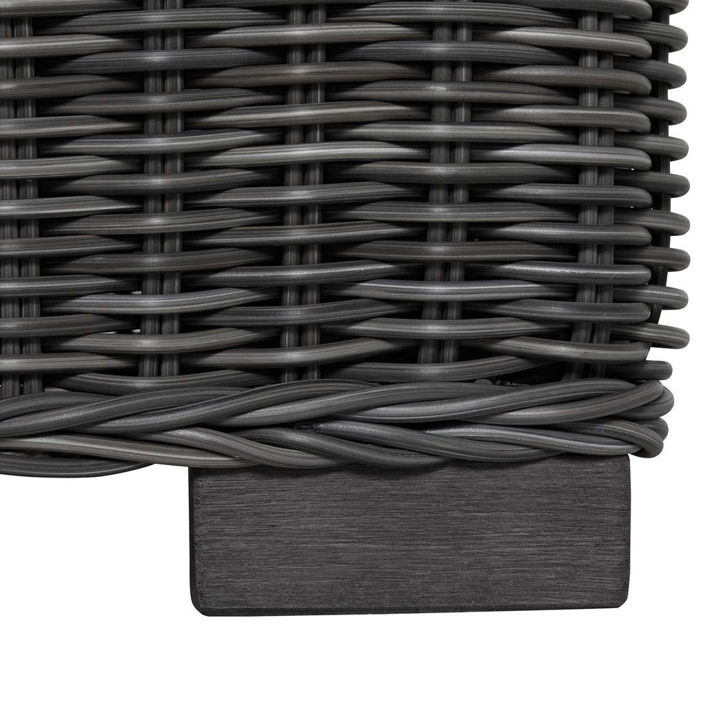Rustic Woven Resin Wicker Outdoor Lounge Chair