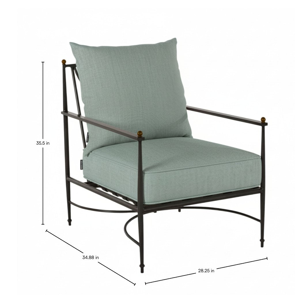 QS Roma Lounge Chair, Slate Gray-Cast Mist