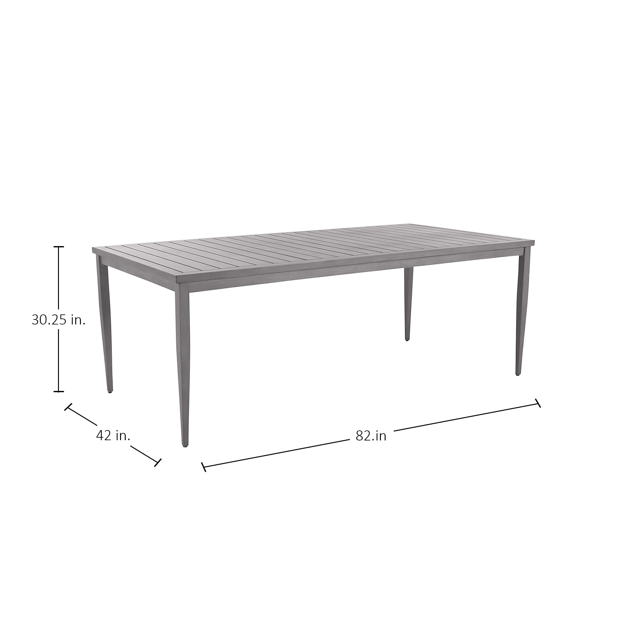 Brookings Rectangle Outdoor Slatted Dining Table