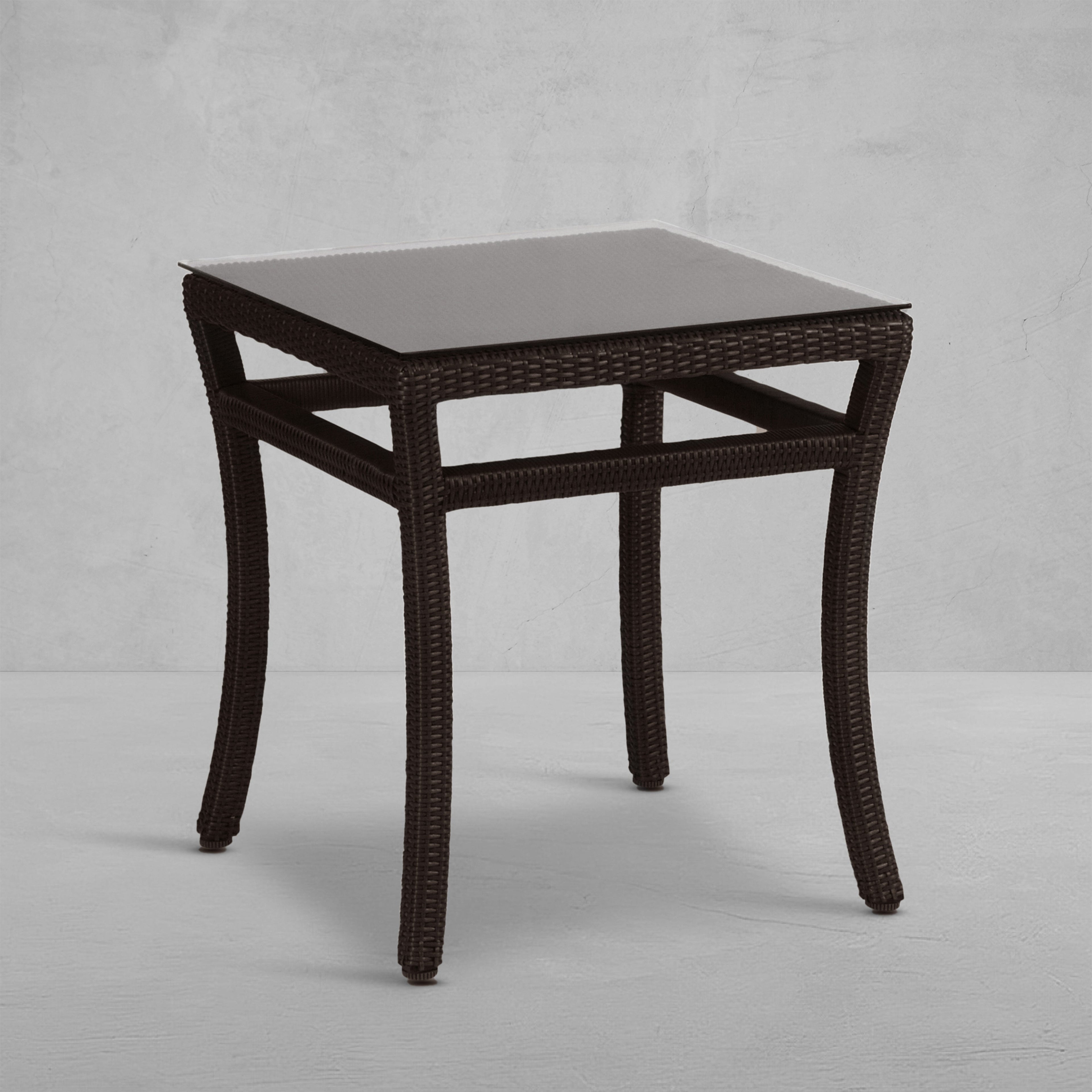 Club Woven Wicker 20" Square Outdoor End Table
