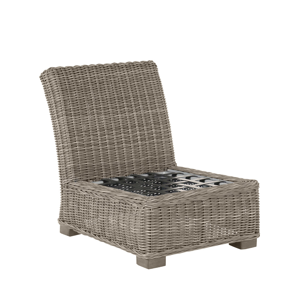 Rustic Woven Wicker Sectional Slipper Chair