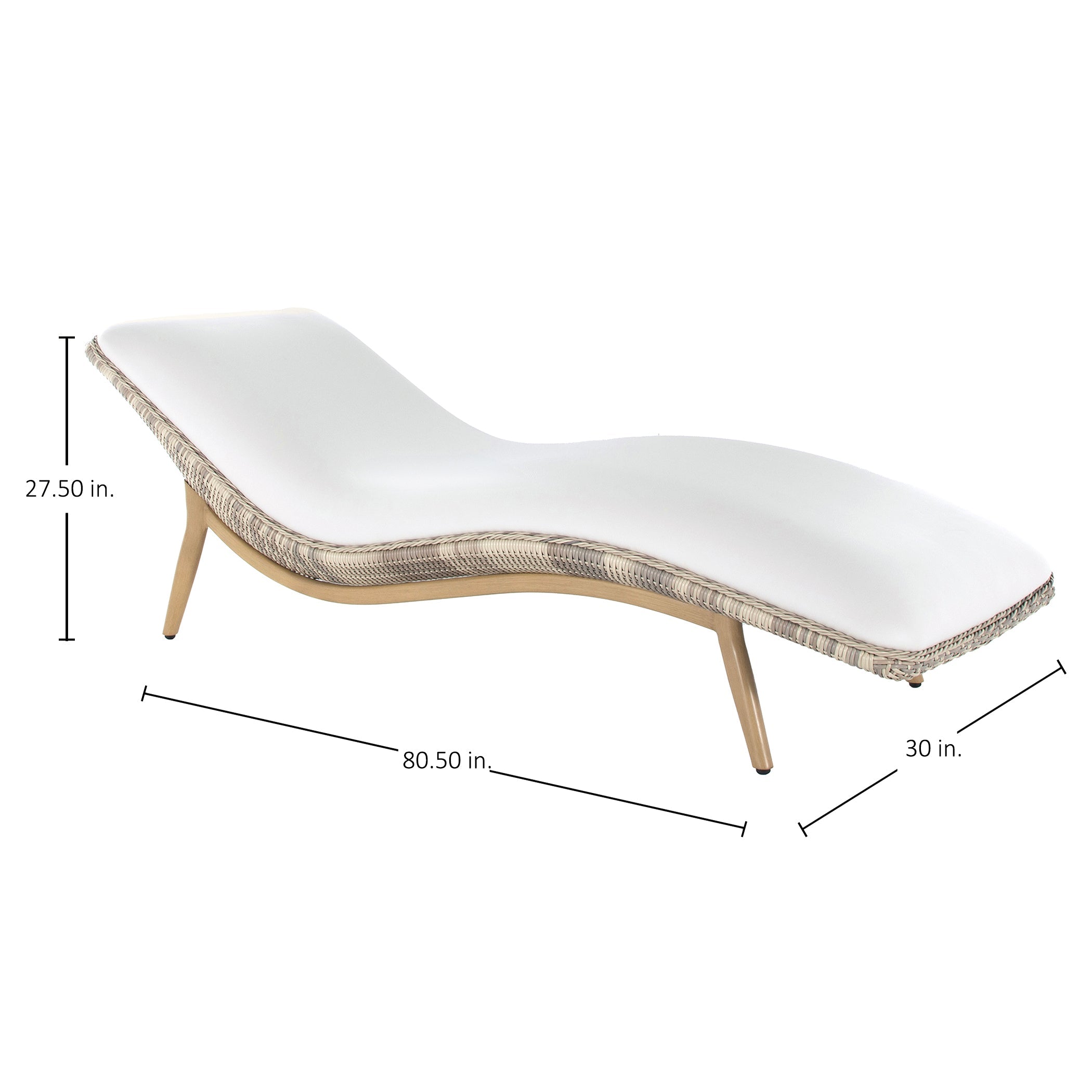 Palma Wicker Outdoor Armless Chaise Lounge