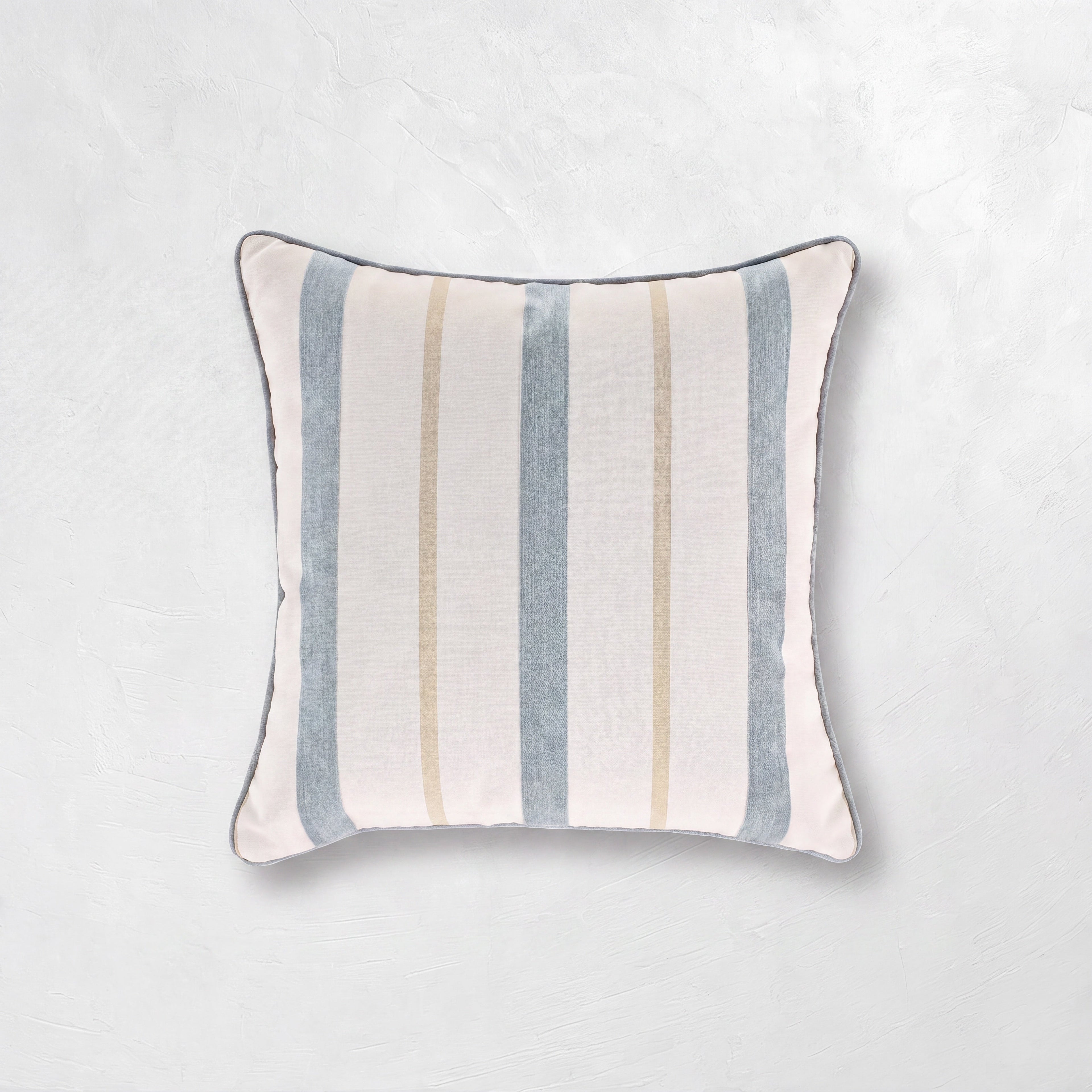 Taffy Stripe Mist Outdoor Throw Pillow