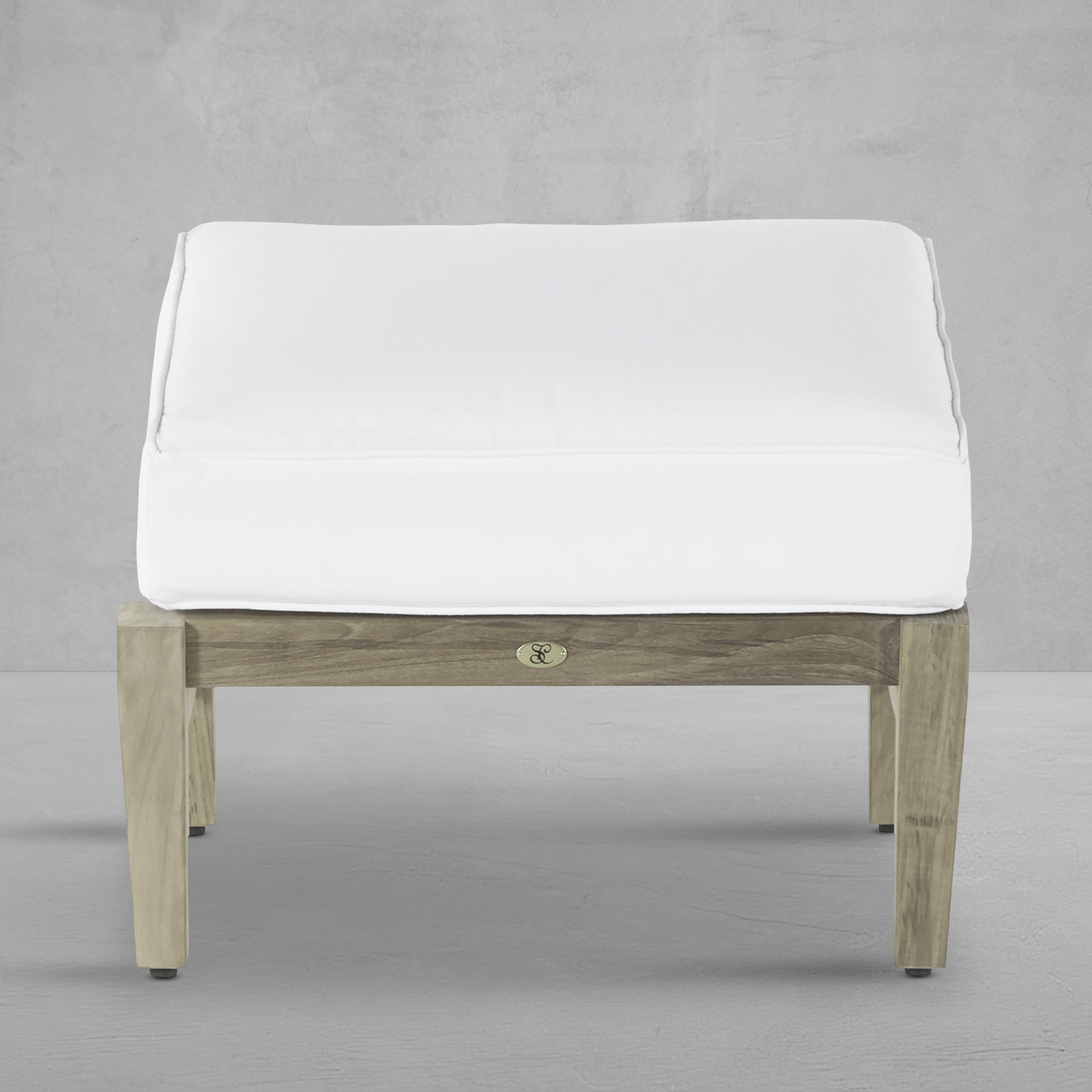 Croquet Teak Outdoor Woven Ottoman