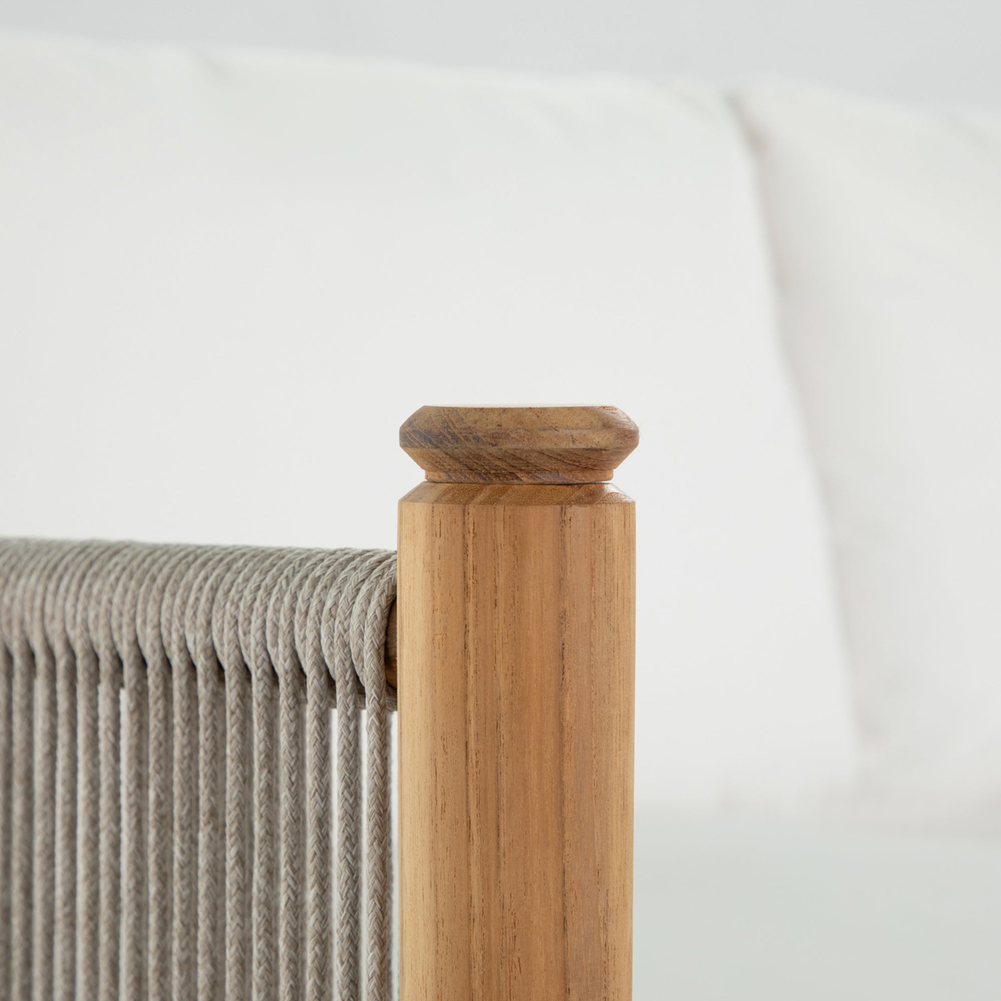 Pacifica Teak Rope Brass Outdoor Loveseat