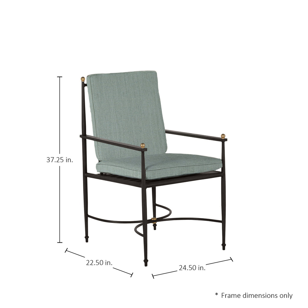 QS Roma Arm Chair, Slate Gray-Cast Mist