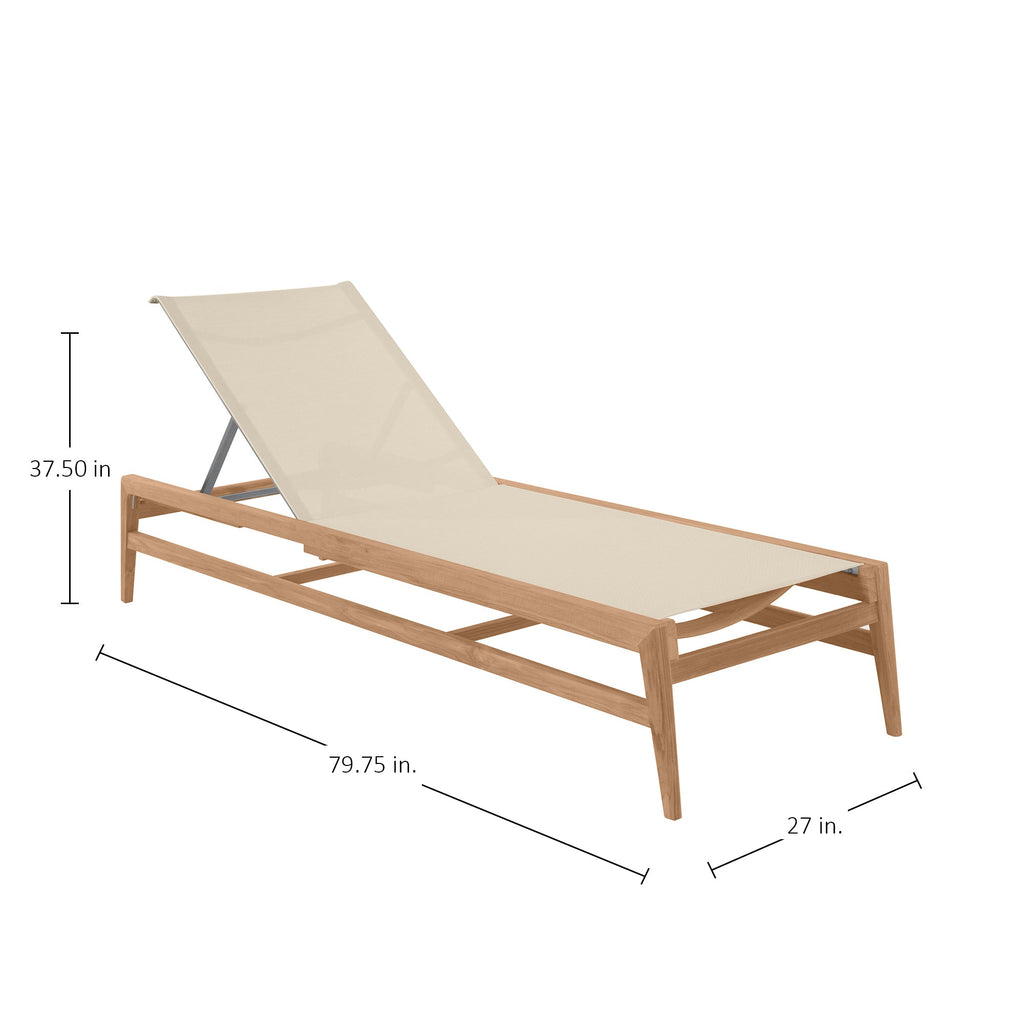 Coast Teak Outdoor Armless Chaise Lounge