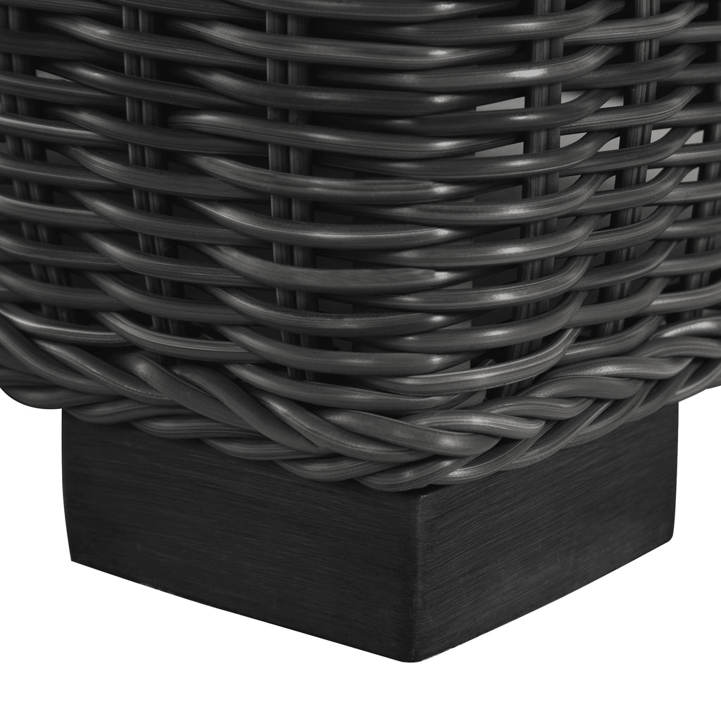 Rustic N-Dura Resin Wicker Outdoor Woven Ottoman