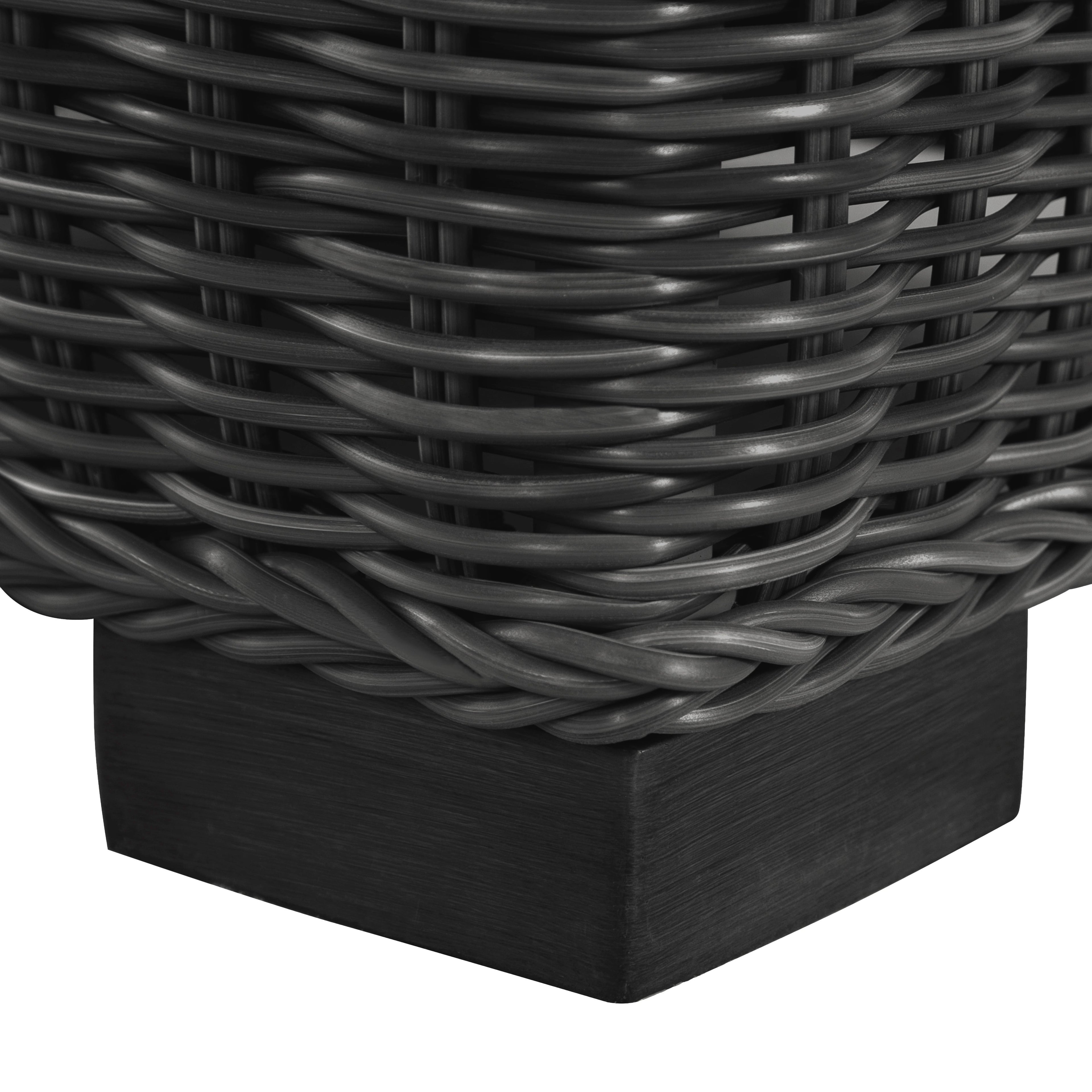Rustic N-Dura Resin Wicker Outdoor Woven Ottoman