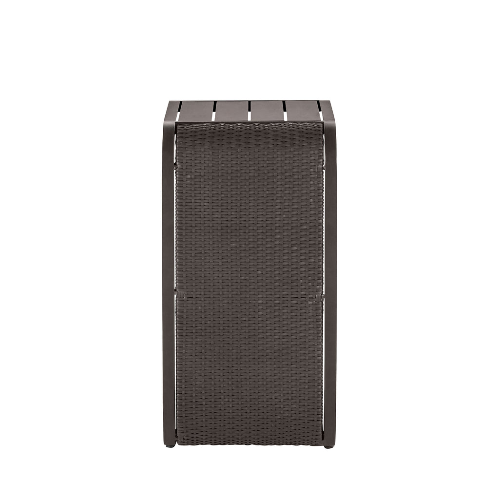 Woven Wicker 14.5" Square Outdoor C Table