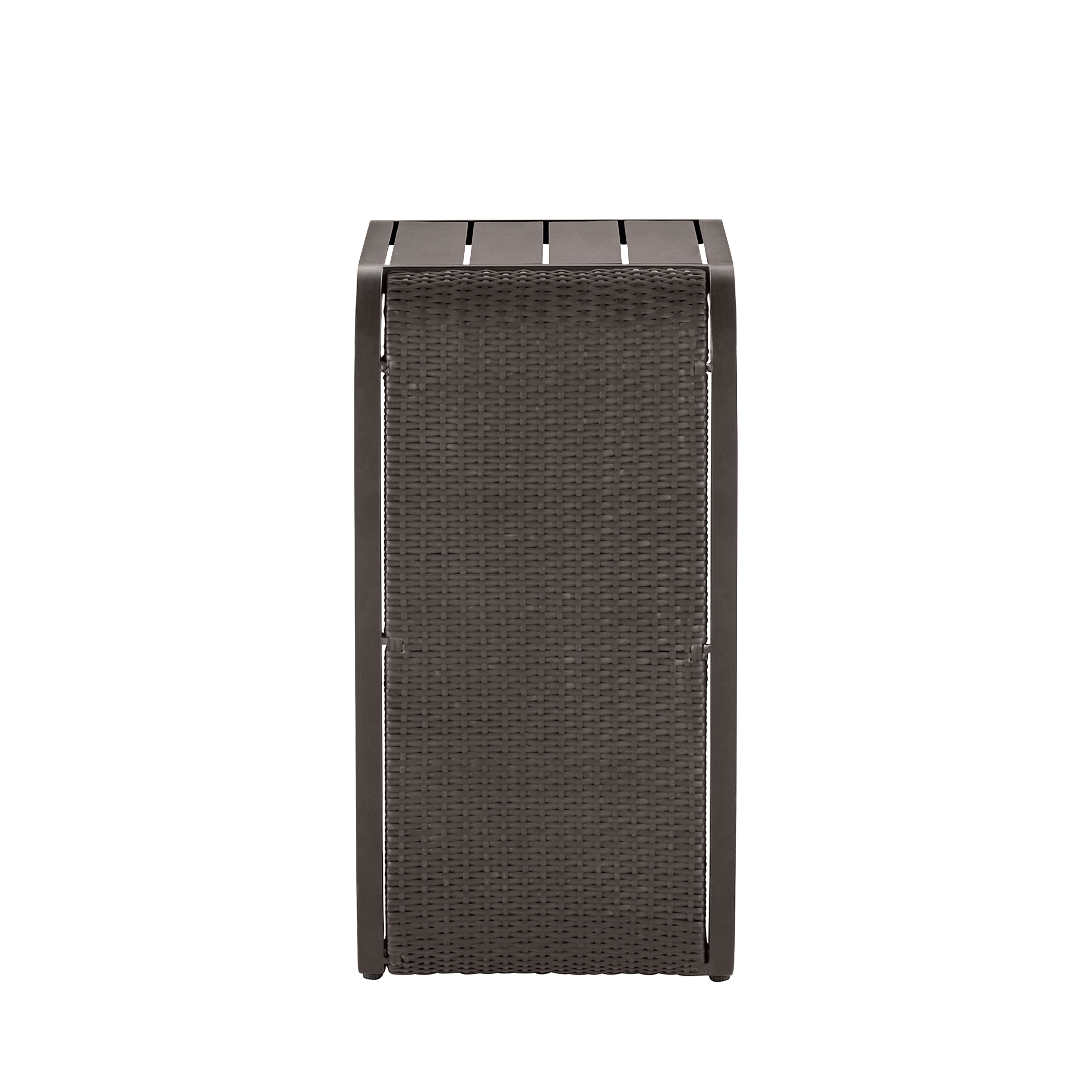 Woven Wicker 14.5" Square Outdoor C Table