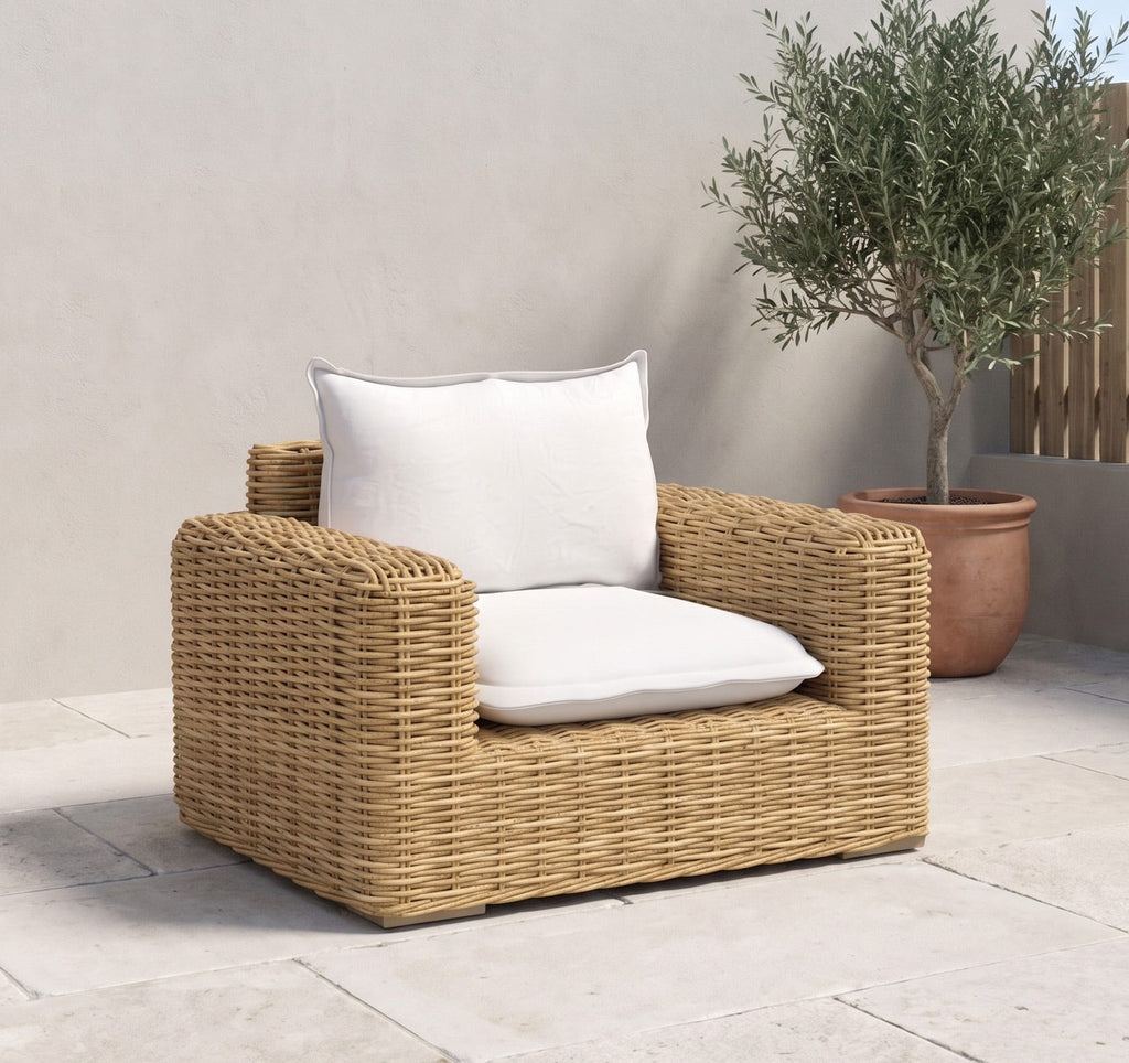 Playa Club Chair in Soothe Pearl w/ Flange Welt