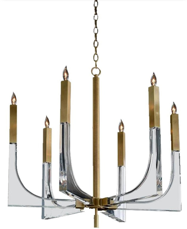 Issis Select ACRYLIC & ANTIQUE BRASS CHANDELIER 58JR-AJC-9041JR1292