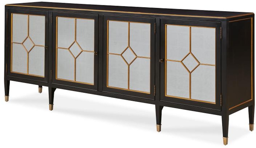 Century Furniture Barrington Four Door Sideboard - Black/Gold MN5544