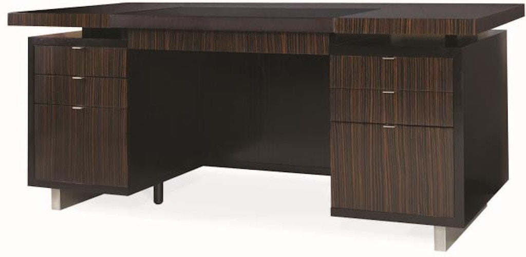 Century Furniture Seven Drawer Desk With Black Leather Top N3e-701-1