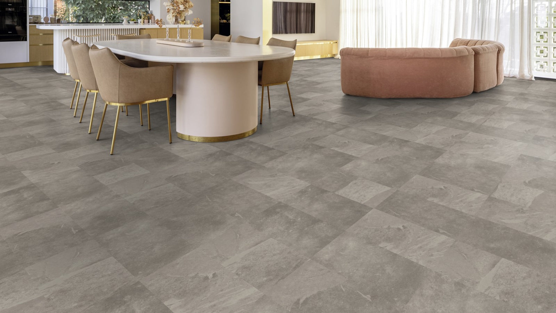 Karndean Luxury Vinyl Knight Tile Grey Riven Slate