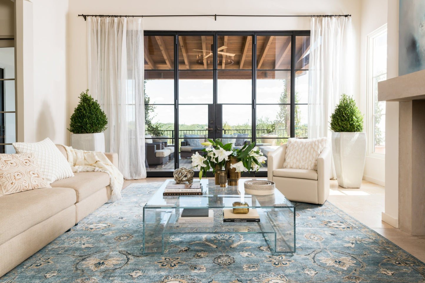 Loloi Kensington KG-01 Blue/Fog Area Rug by Henrietta Spencer-Churchill