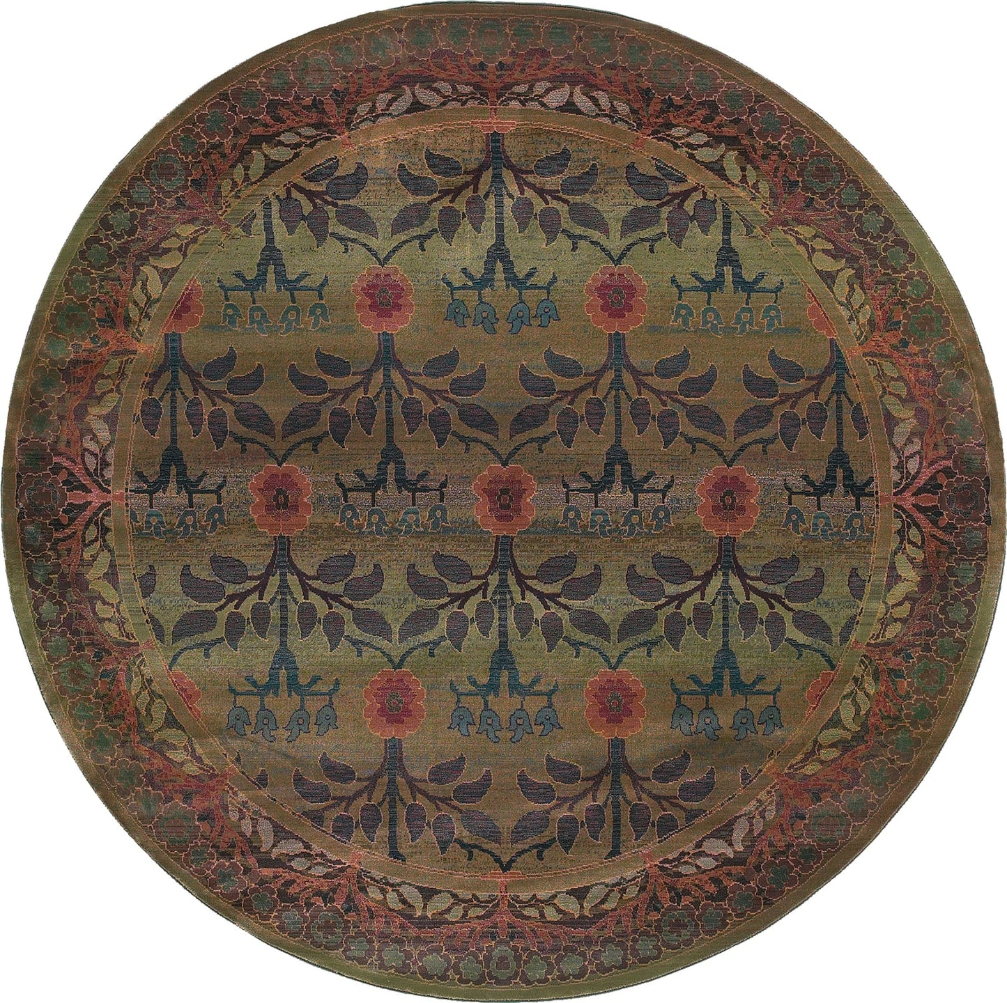 Oriental Weavers Kharma 450G4 Green/Brown Area Rug