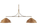 Century Furniture Halo Two Arm Bar Pendant 18 Shallow - Soft Brass/Woven Shade SAA-1014-V2