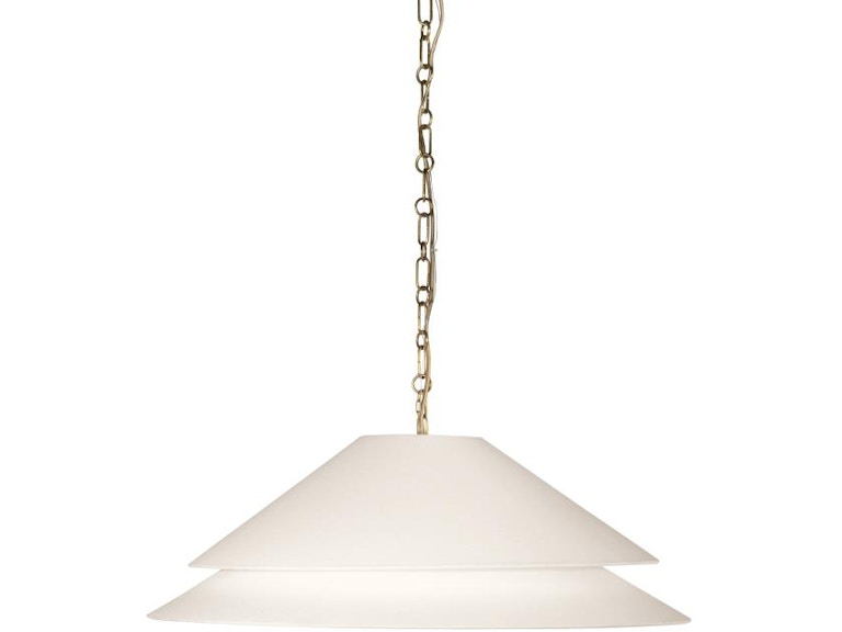Century Furniture Halo Double Shade 30 Shallow Pendant - Soft Brass/Linen Shade SAA-1011-V3