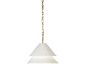 Century Furniture Halo Double Shade 15 Deep Pendant - Soft Brass/Plaster SAA-1012-V1