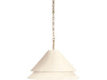 Century Furniture Halo Double Shade 24 Deep Pendant - Soft Brass/Plaster Shade SAA-1013-V1