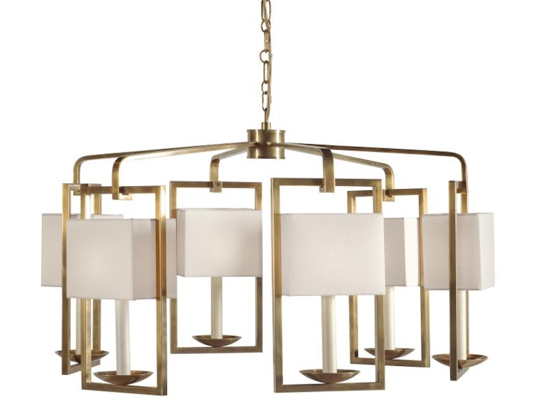 Century Furniture Nell Chandelier - Soft Brass/Linen Shade SAA-1016-V1