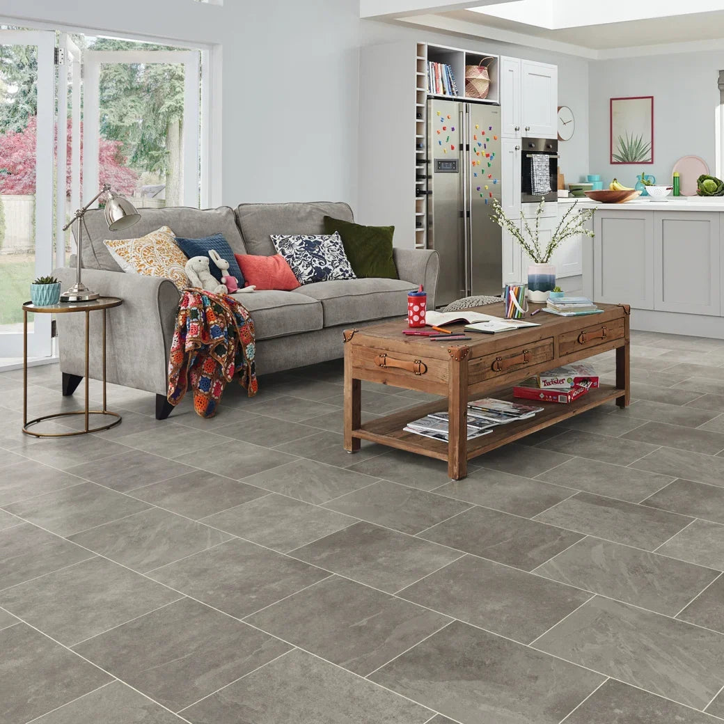 Karndean Luxury Vinyl Knight Tile Rigidcore Grey Riven Slate