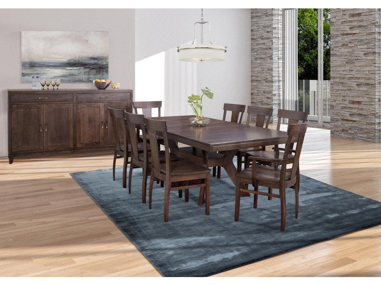 YUTZY WOODWORKING Estate Table D45 Base With 512S Laker Side Chairs L-4266-212