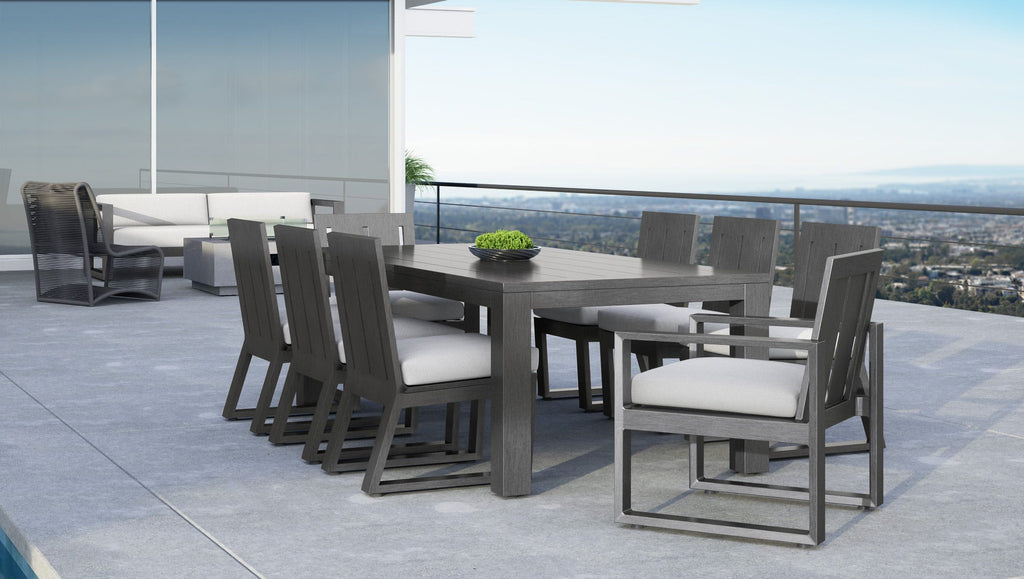 Redondo Armless Dining Chair in Cast Silver, No Welt